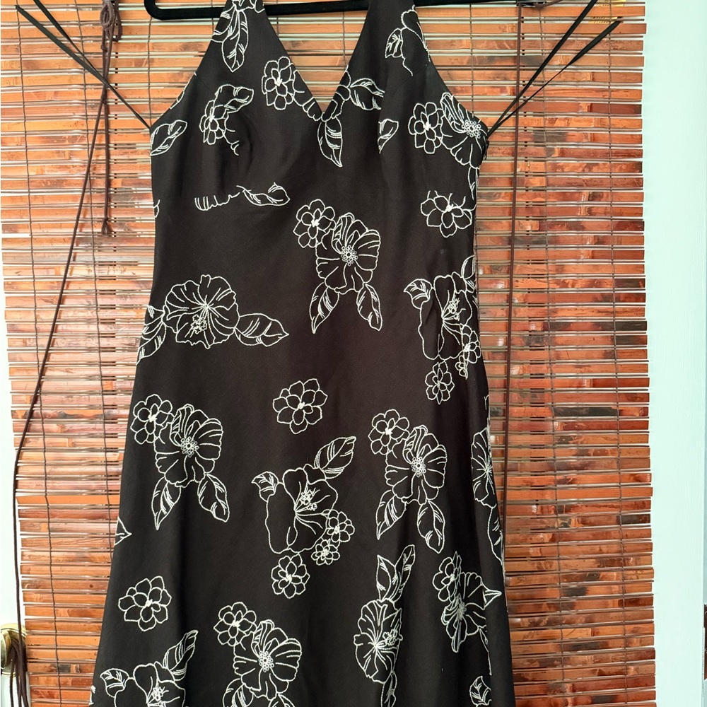 Evan Picone Black and White Halter Sundress